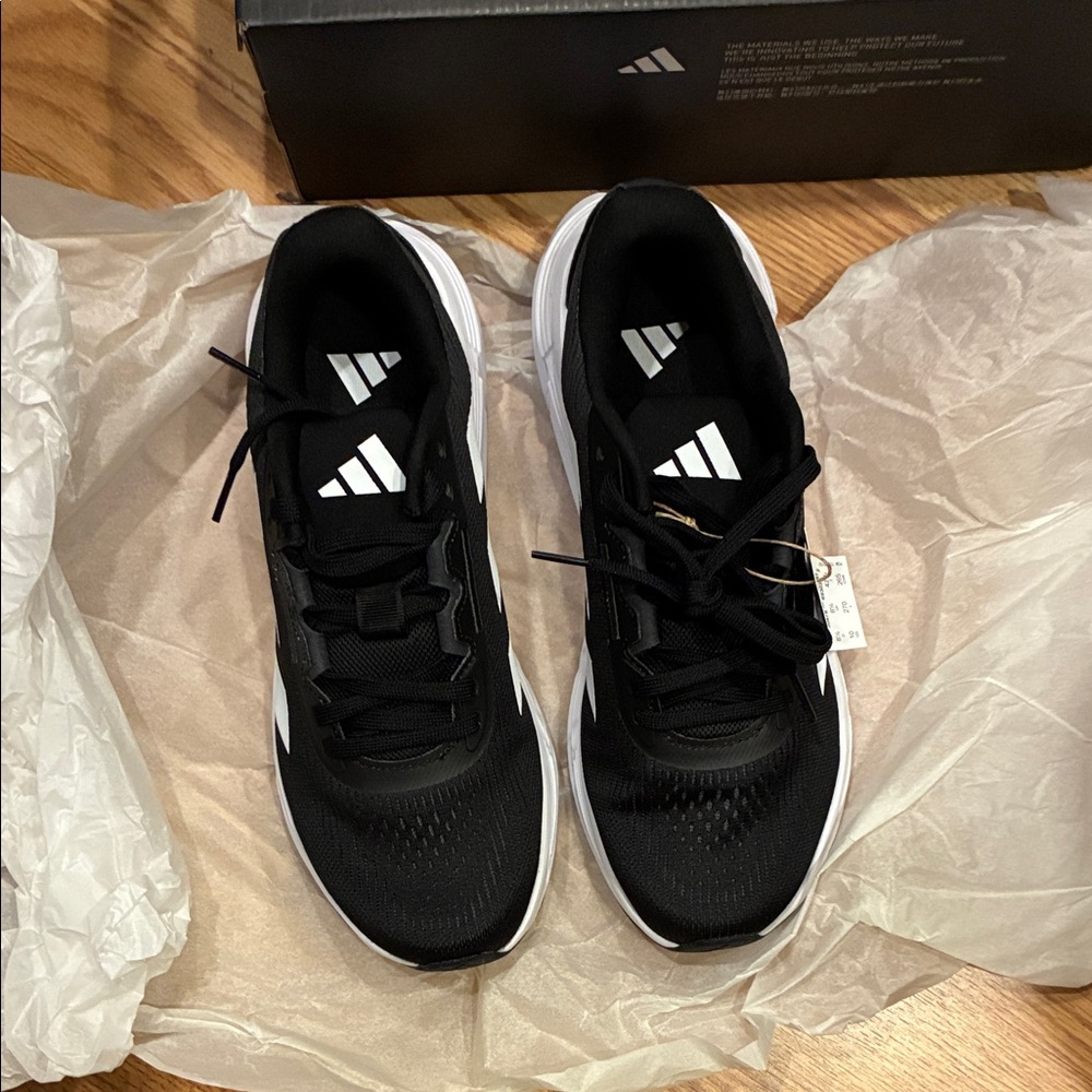 Adidas Men's Black and White Athletic Shoes
